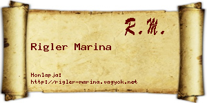 Rigler Marina névjegykártya